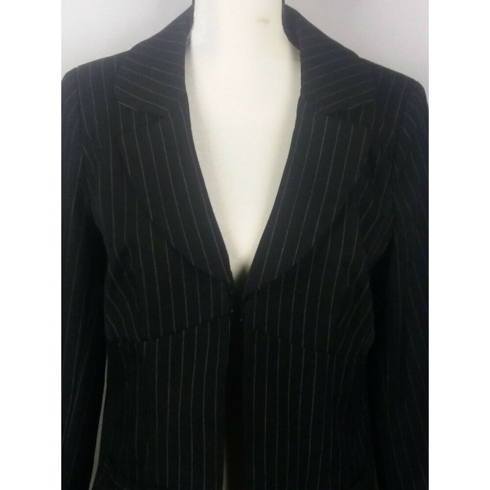 Canyon River Blues Black Blazer Jacket Sz Medium Pinstripe - Picture 3 of 10